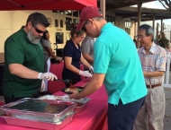 residents get food a the Dobson Ranch  2019 Annual Meeting of the Members event