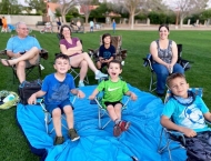 parents and kids ready to watch movie at Dobson Ranch 2020 Movie in the Park event