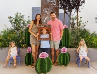 family of five pose for picture  at Dobson Ranch 2020 Preschool Graduation event