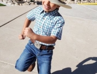 boy in cowboy hat  at Dobson Ranch 2020 Preschool Graduation event
