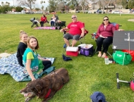 residents relaxing in park  at Dobson Ranch 2020 Sunday in the Park event