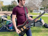 guitar player from People Who Could FLy Band  at Dobson Ranch 2020 Sunday in the Park event