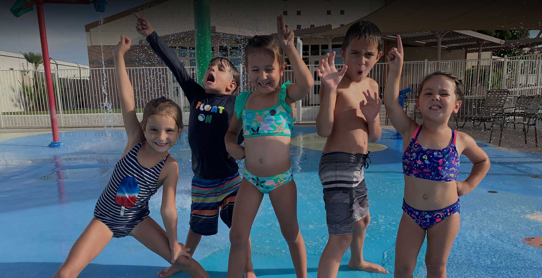 Five Dobson Ranch kids at La Casita pool