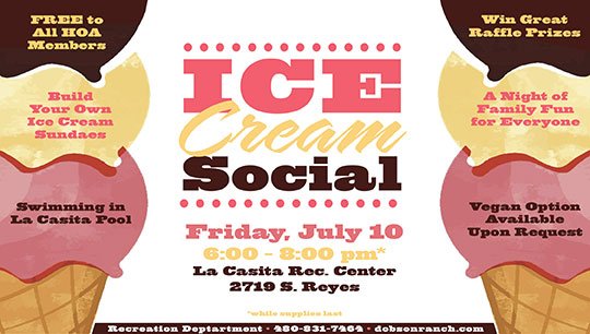 Ice Cream Social CANCELLED @ La Casita Rec. Center