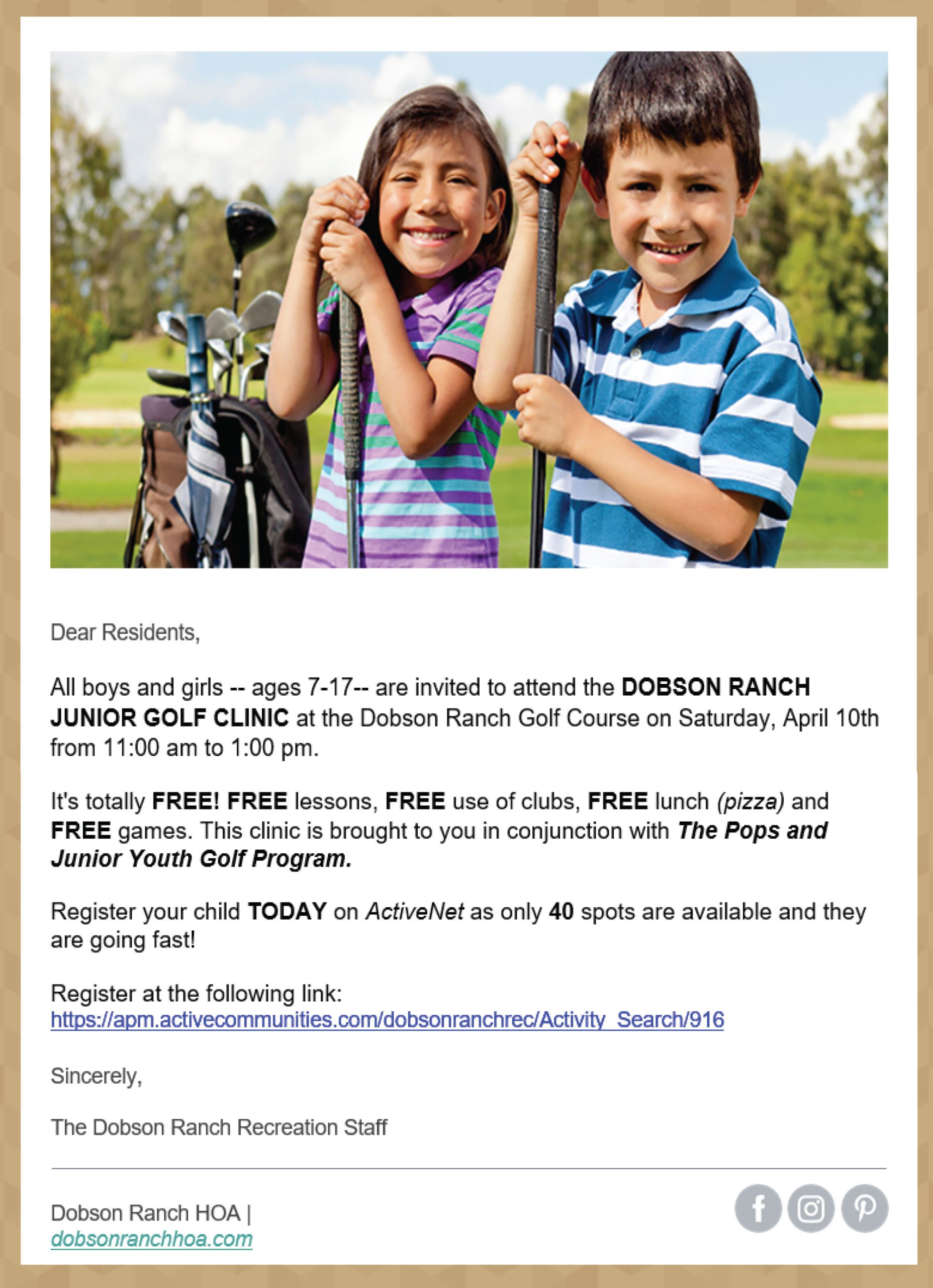 Dobson Ranch Youth Golf Clinic