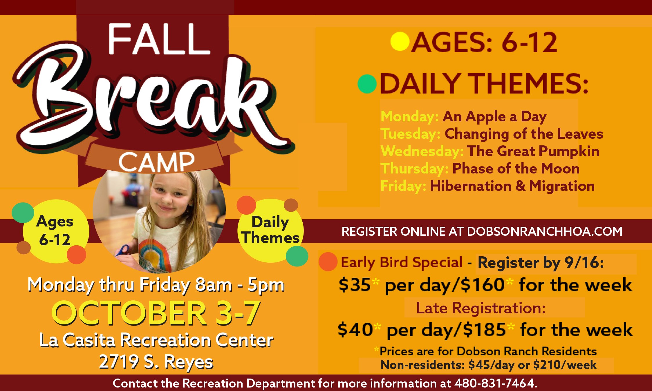 Fall Break Camp Dobson Ranch HOA